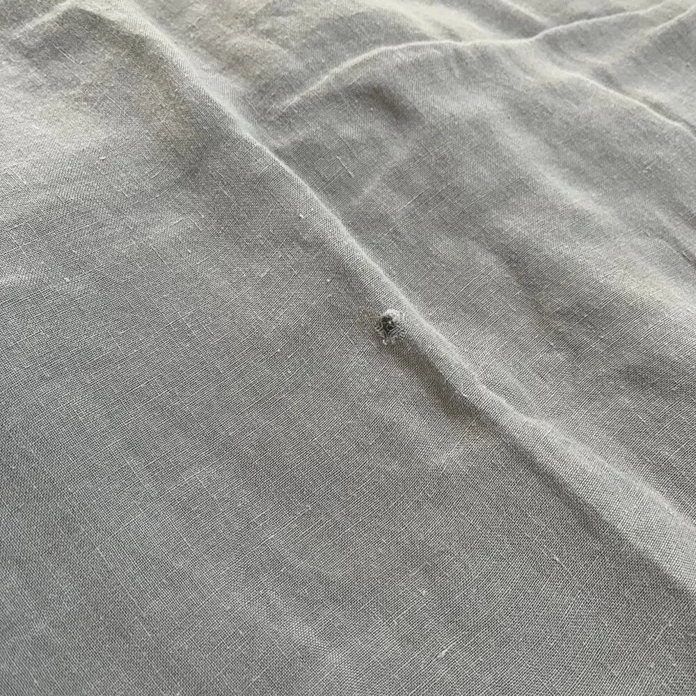 Parachute Linen Duvet Cover Full Queen Gray Button Closure
